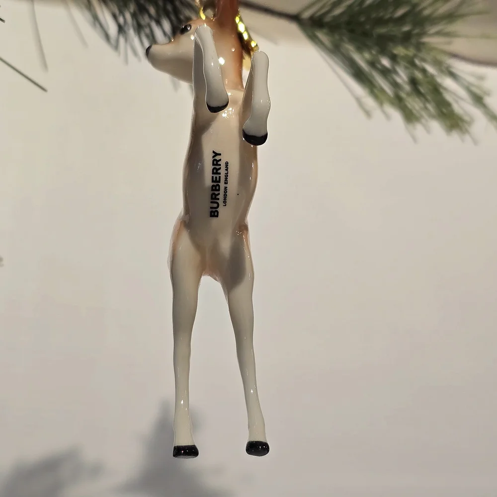 PRICE DROP‼️NWT BURBERRY Porcelain Deer Ornament with Gold 